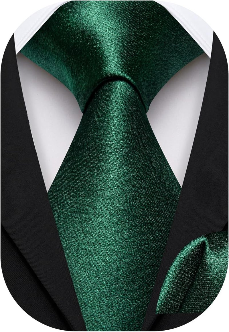 Barry.Wang Store Boys Ties Pre-Tied Satin Solid Color Kids Tie Pocket Square Set Adjustable Formal Necktie Graduation School - Image 1